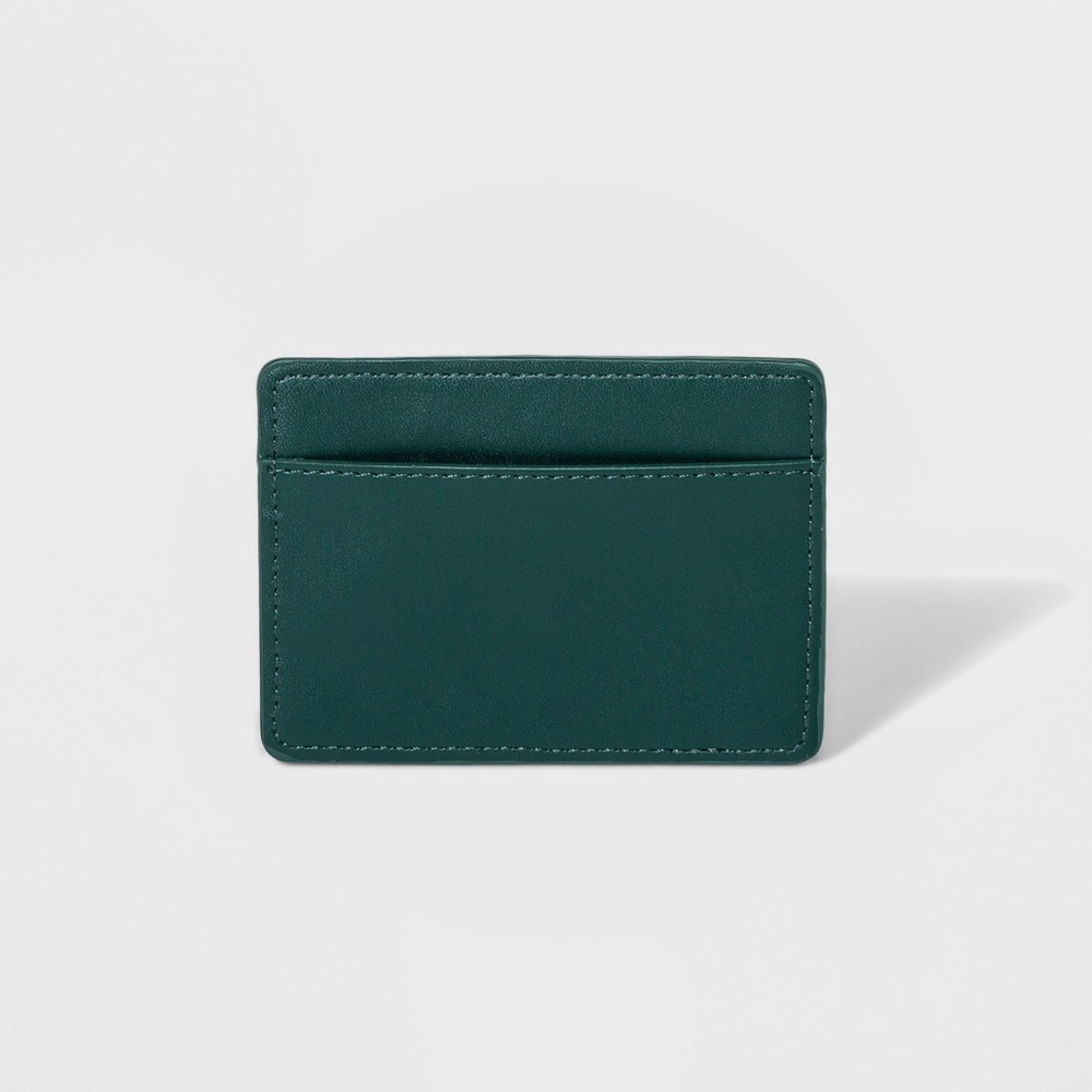New England Card ID Case in Forest Green Vegan Leather - Picture 2 of 2
